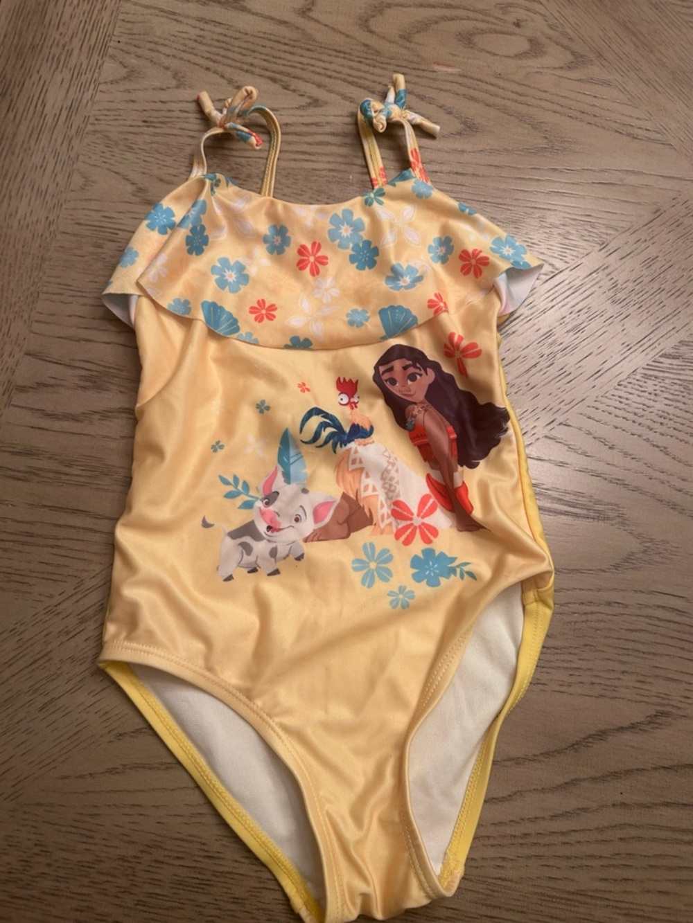 Disney Yellow Moana themed Girls' Swim Suit (size 4)